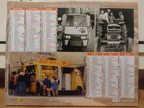 Calendrier poste 2026 - la,