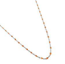Collier perles résine orange - collier,