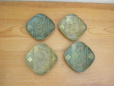 Lot 4 anciens vide poche en bronze signé Max Le Verrier 4 rois carte à jouer