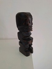 Statuette Tiki Bois. Figurine Miniature Statue Sculpture 