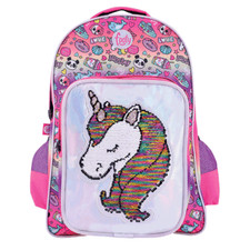 Footy Licorne Rose Sequence LED Sac D'École Élémentaire Fille
