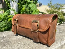 Nouveau sac de selle à bagages en cuir de chèvre, sacoche à outils latérale d...