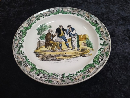 Assiette parlante polychrome