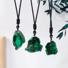 Un Pendentif véritable Malachite en pierre Naturelle, Collier Homme Femme