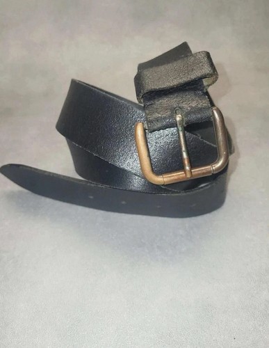 Ceinture vintage cuir noir - cuir,