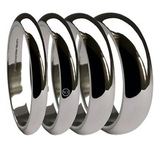 9ct or Blanc Forme D Mariage Anneaux 2mm 3mm 4mm 5mm 6mm 8mm 10mm X Lourd