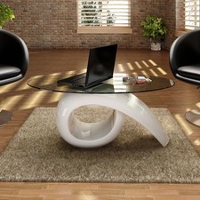 Table basse brillante blanche