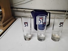 3 verres tubes pastis 51, un