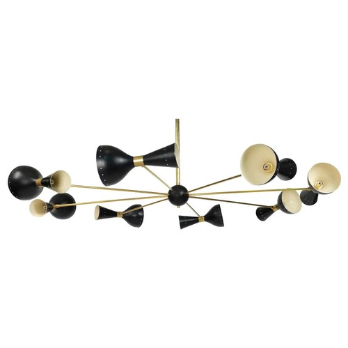 Chandelier décor diabolo noir - chandelier,