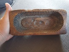 MOULE A BEURRE ANCIEN MILIEU DU XIXeS EN BOIS ART POPULAIRE DIM 22,5 PAR 10,5