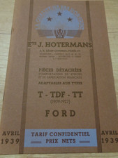 catalogue tarif - 1939 - Ford