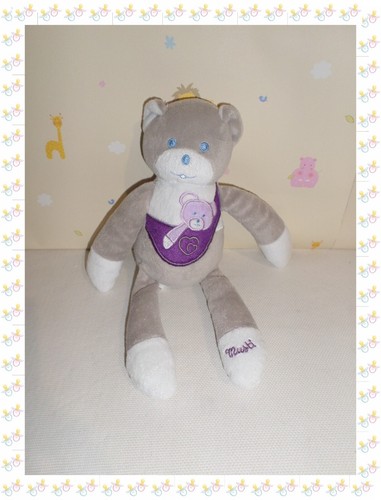 Doudou peluche ours gris - -,