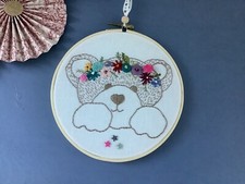 Tambour Brodé main/Miss Ourse Couronne De Fleurs /décoration Bohème Chic