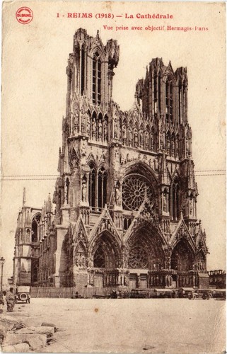 Cpa reims cathédrale vue - cathédrale,