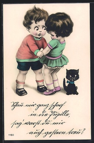 Carte postale garçon est - , en