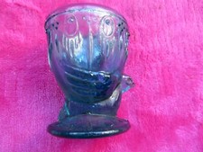 ANCIEN COQUETIER VERRE BLEU