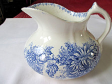 superbe pichet broc pot toilette  faïence ONNAING MODÈLE CHRYSANTHEME