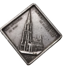 Allemagne Médaille en Argent 1890 Achèvement de la Tour de la Cathédrale d'Ulm