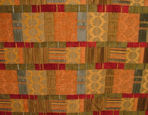 Marocain patchwork ocre - patchwork, brun