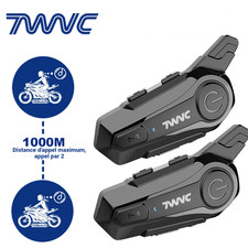 Kit bluetooth pour moto, talkie-walkie par 2, appel mains libres, écouteurs