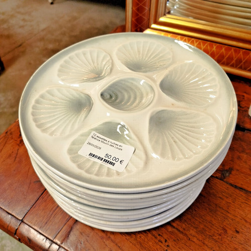 Assiettes plates huitres - 12,