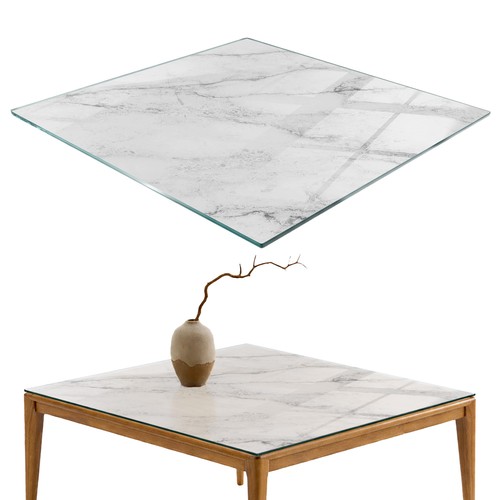 Plateau table verre avec - plateau,