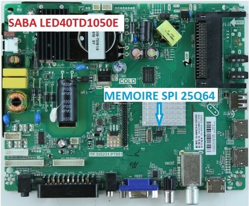 Mémoire spi 25q64 pour - pour, tv