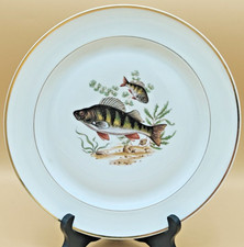 Assiette plate décor pêche