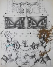 Érotisme Bondage Discipline Domination Soumission BDSM Dessin original Artwork