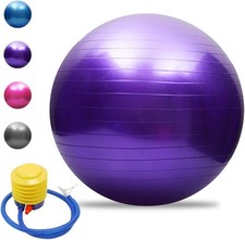 TOMSHOO Ballon de yoga, pilates et fitness avec pompe, violet, 55 cm