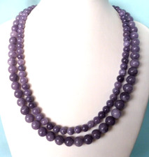 Collier en Jade violet de Turquie- 2 rangs; 8mm et 6mm - 345. Carats -