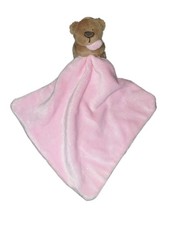 Doudou Peluche ours Assis Marron Mouchoir Rose George Clothing