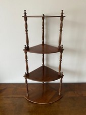 GRANDE ETAGERE MURALE D'ANGLE NOYER MASSIF 4 PLATEAUX CHESNUT WALLSHELVES