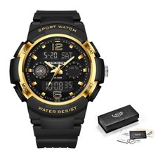 Montre Homme FOXBOX - BLACK & GOLD COLOR - Double Affichage - Sport