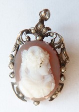 Pendentif broche argent +