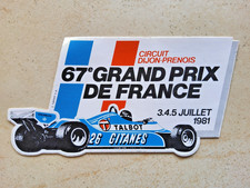 autocollant ancien  TALBOT GITANES F1 GP DIJON PRENOIS 1981 Grand Prix