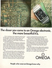 OMEGA MEGAQUARTZ ÉLECTRONIQUE Publicité 1 Page Originale 1975 Montre