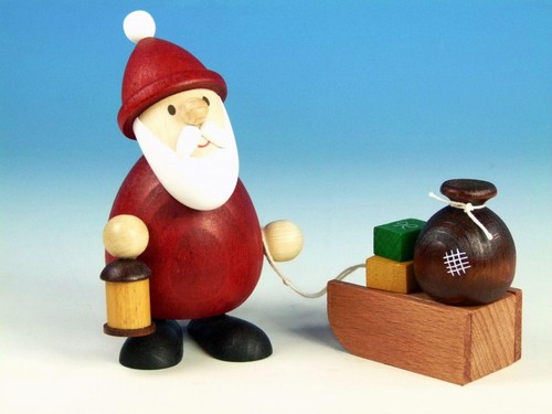 Figurine bois père noël - bois,