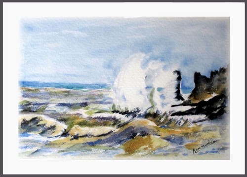 Carte postale aquarelle - carte, "