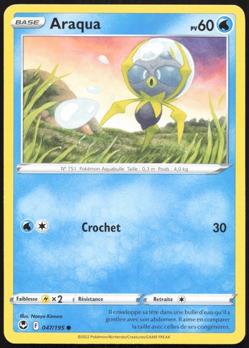 Carte pokémon araqua 047 195 - carte,