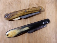 Anciens couteaux pliants de métier greffoirs bois de cerf et corne