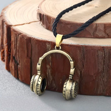 Collier casque argent or corde