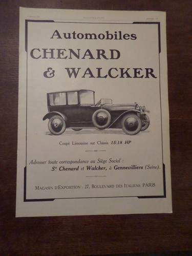 Publicité ancienne 1919 - ,