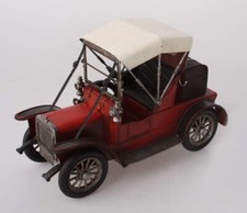 Reproduction Réplique voiture ancienne rouge vintage rétro métal - 30 cm