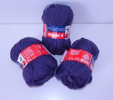 PINGOUIN Lot de 12 Pelotes Super 4 Pure Laine Coloris Cyclamen Made in France