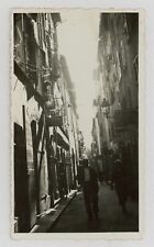 Snapshot - SILHOUETTE IN THE STREET Original Vintage Found Photo 1940s Abstract