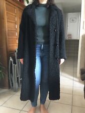 manteau Noir En Véritable Fourrure Astrakan Taille 44/46 En Très Bon État
