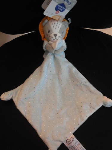 Doudou mouchoir lion gris bleu - gris,