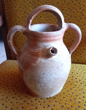 Ancienne Cruche Grès de Puisaye 3 anses Poterie  "Terre Cuite" Art Populaire