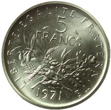 #16355 - 5 francs 1971 Piefort Semeuse SPL/FDC